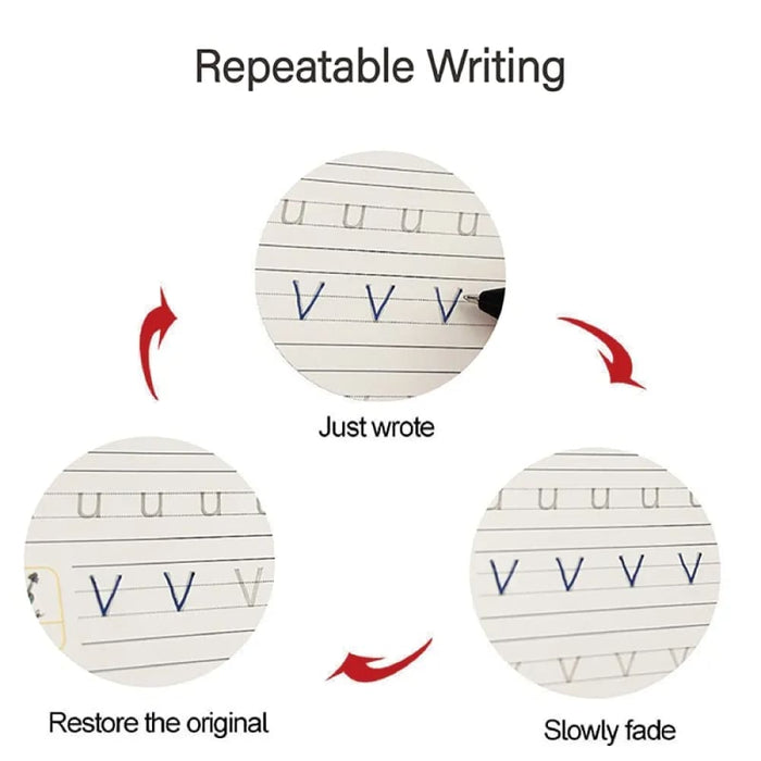 4 Books Pen Magic Copy Book for Kids English Writing