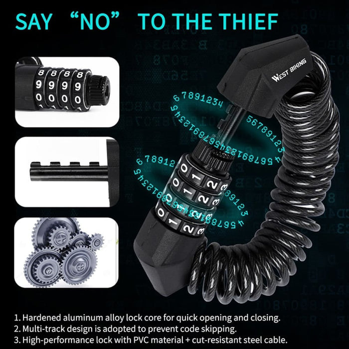 4 Digit Password Mini Helmet Bag Lock