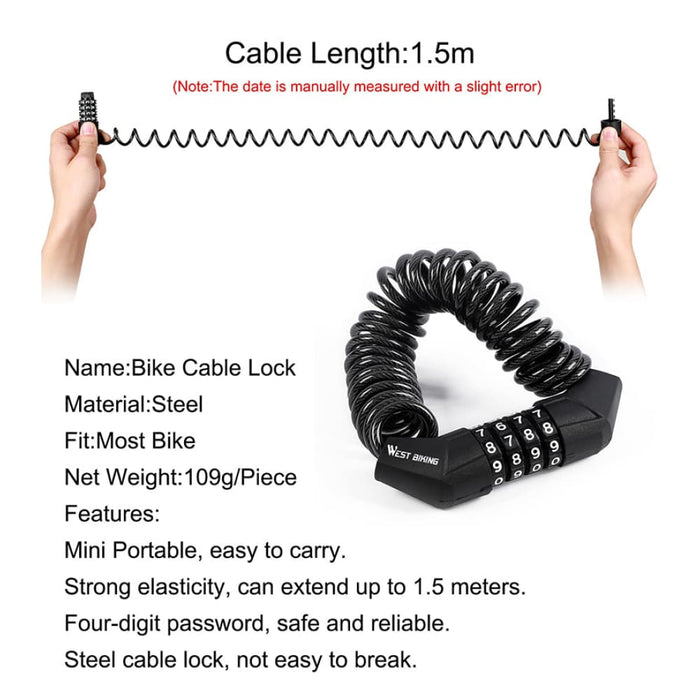 4 Digit Password Mini Helmet Bag Lock