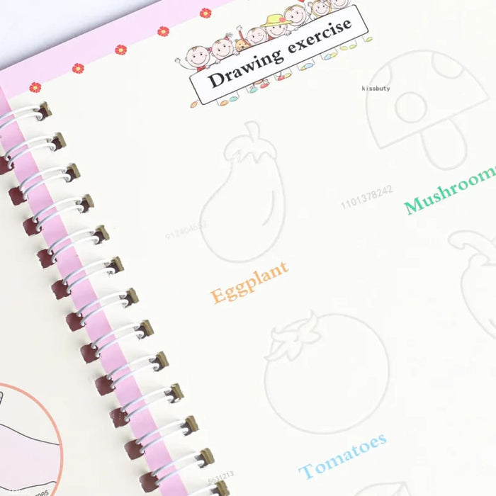 4 English Copybooks Magic Copy Book with Disappearing Ink