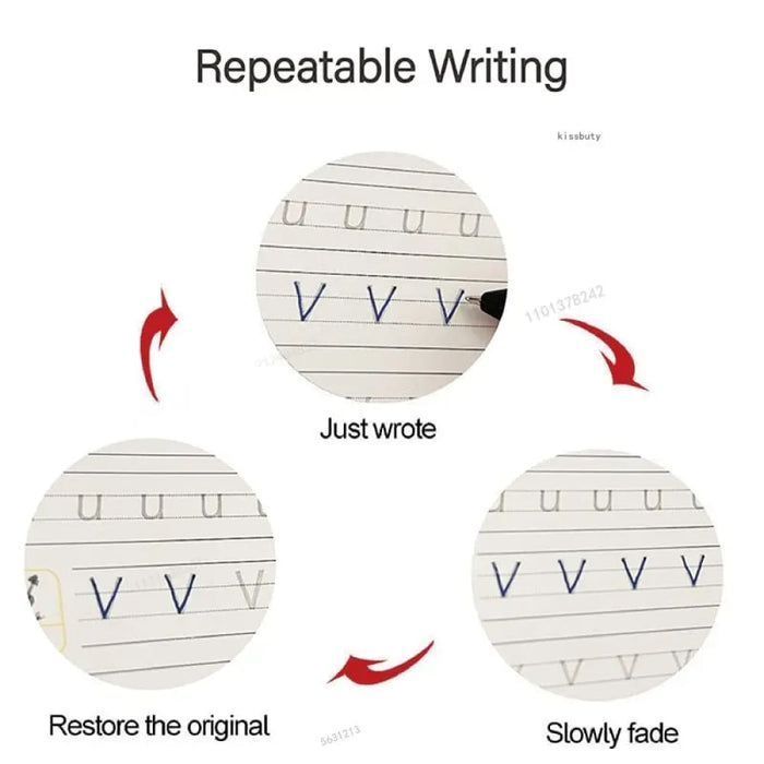 4 English Copybooks Magic Copy Book with Disappearing Ink