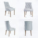4 Set Grey French Provincial Dining Chair Amour Oak Leg