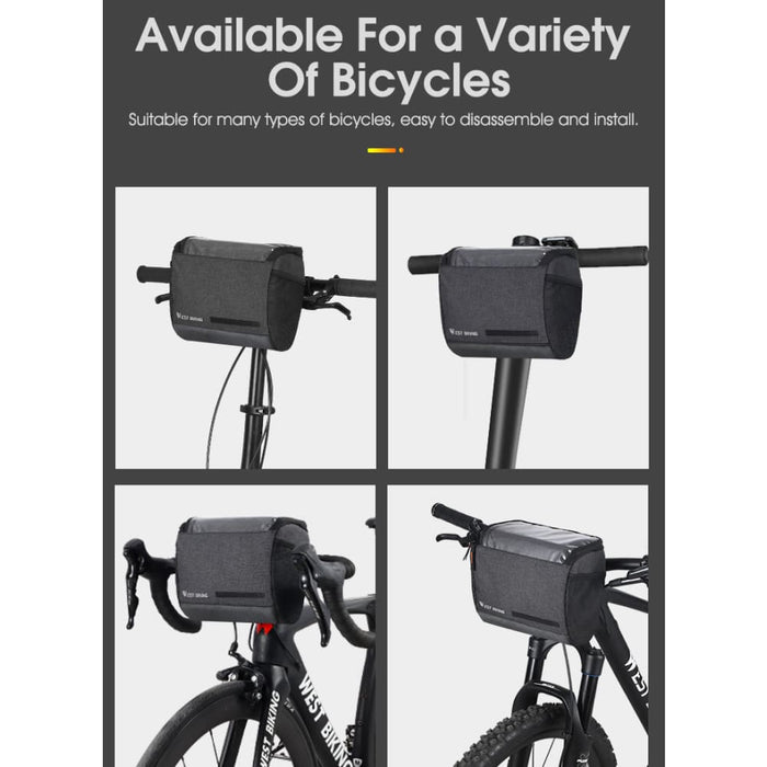 4.5l Handlebar Bicycle Bag With 7.5 Inch Touch Screen Phone