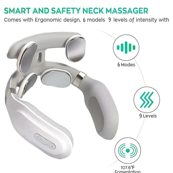 4 Head Neck Massager with Heat Vibration Light
