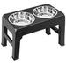 4 Height Adjustable Non-slip Pet Food Water Bowl for Small