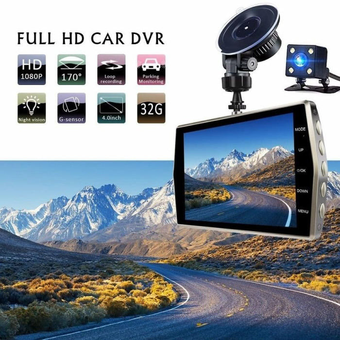 4 Inch Hd 1080p Dual Lens Night Vision Front And Rear Video