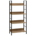 4-layer Book Shelf Oak 60x27.6x124.5 Cm Engineered Wood
