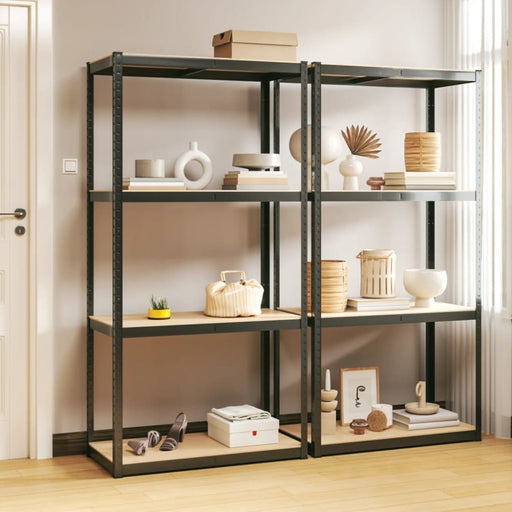 4 - layer Shelves 2 Pcs Anthracite Steel And Engineered