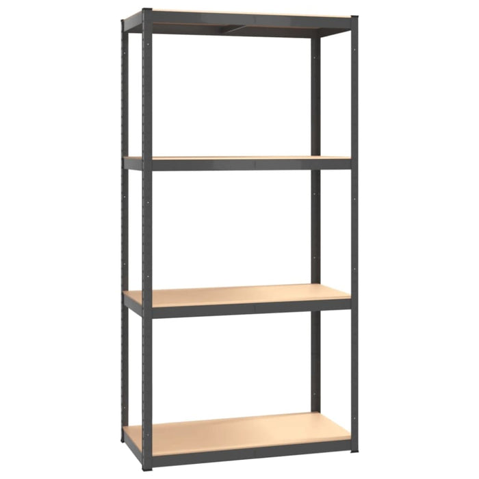4-layer Shelves 3 Pcs Anthracite Steel&engineered Wood