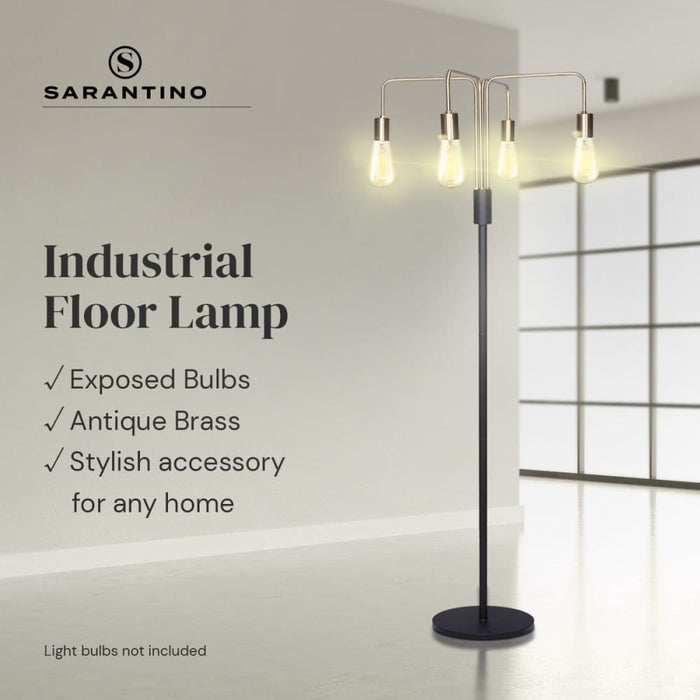 4-light Industrial Floor Lamp