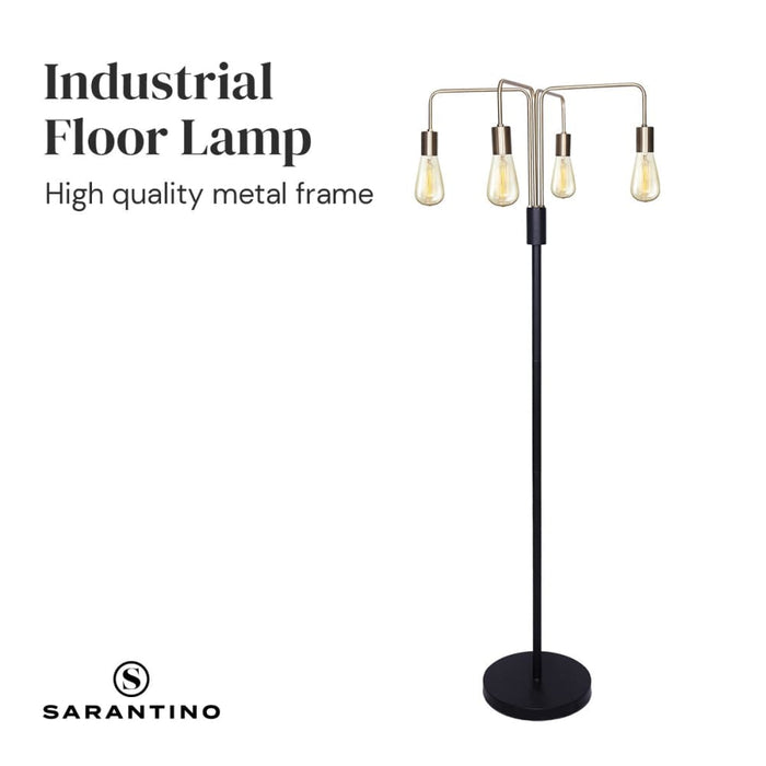 4-light Industrial Floor Lamp