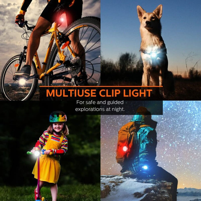 4 Modes Waterproof Safety Clip-on Light for Night Walking