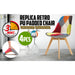 4 Set Multi Colour Retro Dining Cafe Chair Padded Seat