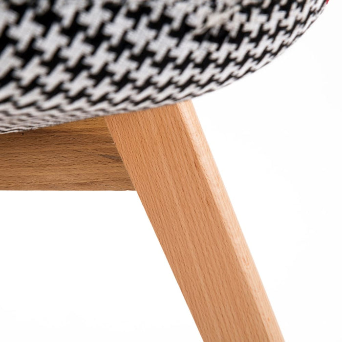 4 Set Multi Colour Retro Dining Cafe Chair Padded Seat