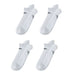 4 Pack Medium White Seamless Sport Sneakers Socks Non-slip