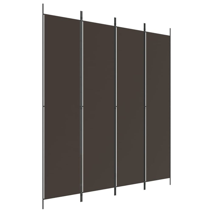 4 - panel Room Divider Brown 200x220 Cm Fabric Tpbokk