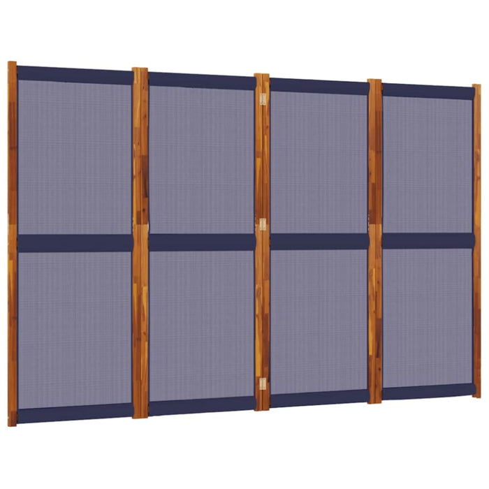 4-panel Room Divider Dark Blue 280x180 Cm Abbttlb