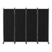 4 Panel Room Divider Screen 217cm Wheel Fabric Black