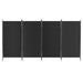4 Panel Room Divider Screen 345x180cm Fabric Black
