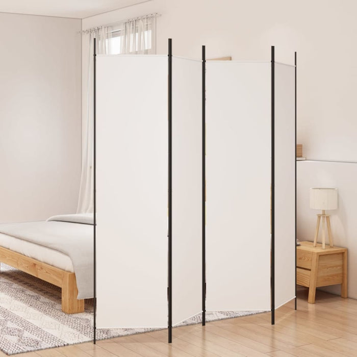 Nz Local Stock-4-panel Room Divider White 200x200 Cm Fabric