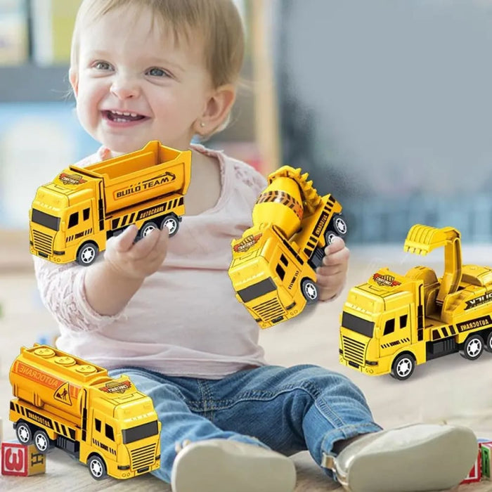 4 Pc Educational Pull Back Toy Cars for Kids Warrior
