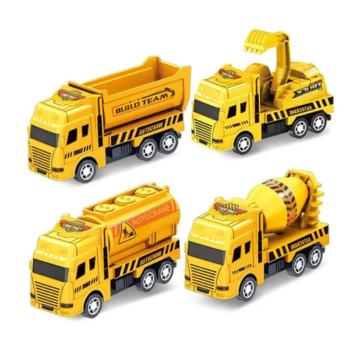 4 Pc Educational Pull Back Toy Cars for Kids Warrior