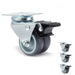 4 Piece 2 Heavy Duty Swivel Rubber Caster Set With Brake