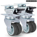4 Piece 2 Heavy Duty Swivel Rubber Caster Set With Brake