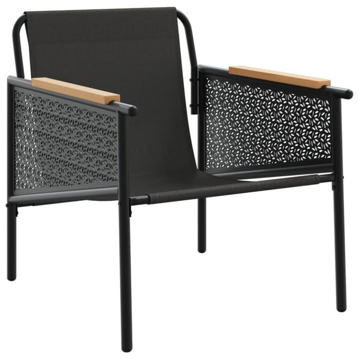 4 Piece Balcony Furniture Set With Cushions Black Steel