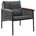 4 Piece Balcony Furniture Set With Cushions Black Steel
