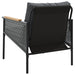 4 Piece Balcony Furniture Set With Cushions Black Steel