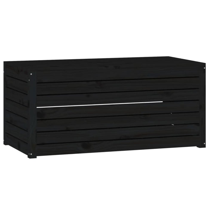 4 Piece Garden Box Set Black Solid Wood Pine Topalib