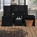 4 Piece Garden Box Set Black Solid Wood Pine Topalib