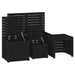 4 Piece Garden Box Set Black Solid Wood Pine Topalib