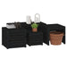 4 Piece Garden Box Set Black Solid Wood Pine Topalib