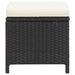 4 Piece Garden Chair and Stool Set Poly Rattan Black Tolipo
