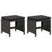 4 Piece Garden Chair and Stool Set Poly Rattan Black Tolipx