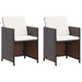 4 Piece Garden Chair and Stool Set Poly Rattan Brown Tolinb