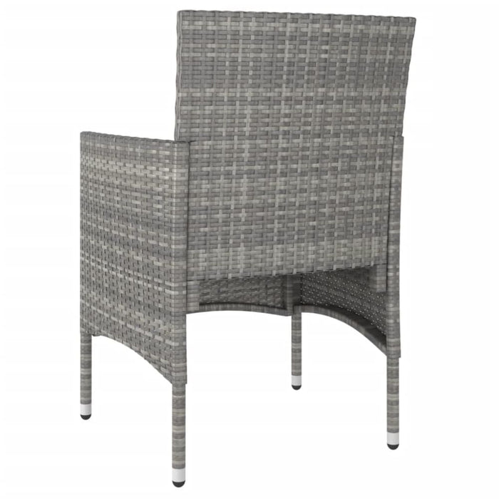 4 Piece Garden Chair and Stool Set Poly Rattan Grey Tobloo