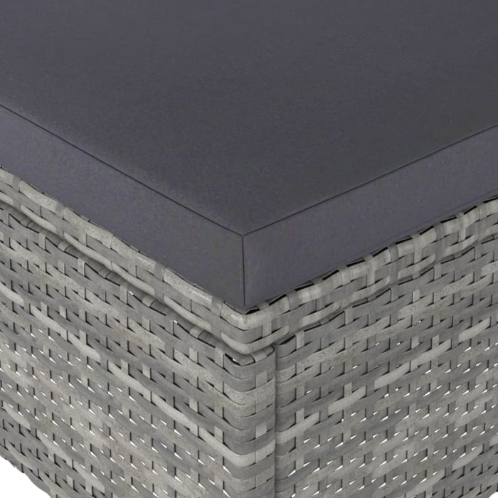 4 Piece Garden Chair and Stool Set Poly Rattan Grey Tobloo