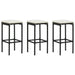 4 Piece Garden Bar Set with Cushions Black Tblanil