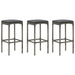 4 Piece Garden Bar Set with Cushions Grey Tblanii