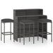 4 Piece Garden Bar Set with Cushions Grey Tblanii