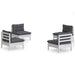 4 Piece Garden Lounge Set with Anthracite Cushions Pinewood