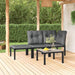 4 Piece Garden Lounge Set Black and Grey Poly Rattan Tlxnba