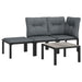 4 Piece Garden Lounge Set Black and Grey Poly Rattan Tlxnba