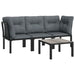 4 Piece Garden Lounge Set Black and Grey Poly Rattan Tlxnbt