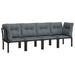 4 Piece Garden Lounge Set Black and Grey Poly Rattan Tlxnbx