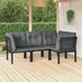 4 Piece Garden Lounge Set Black and Grey Poly Rattan Toniipo