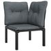 4 Piece Garden Lounge Set Black and Grey Poly Rattan Toniipo